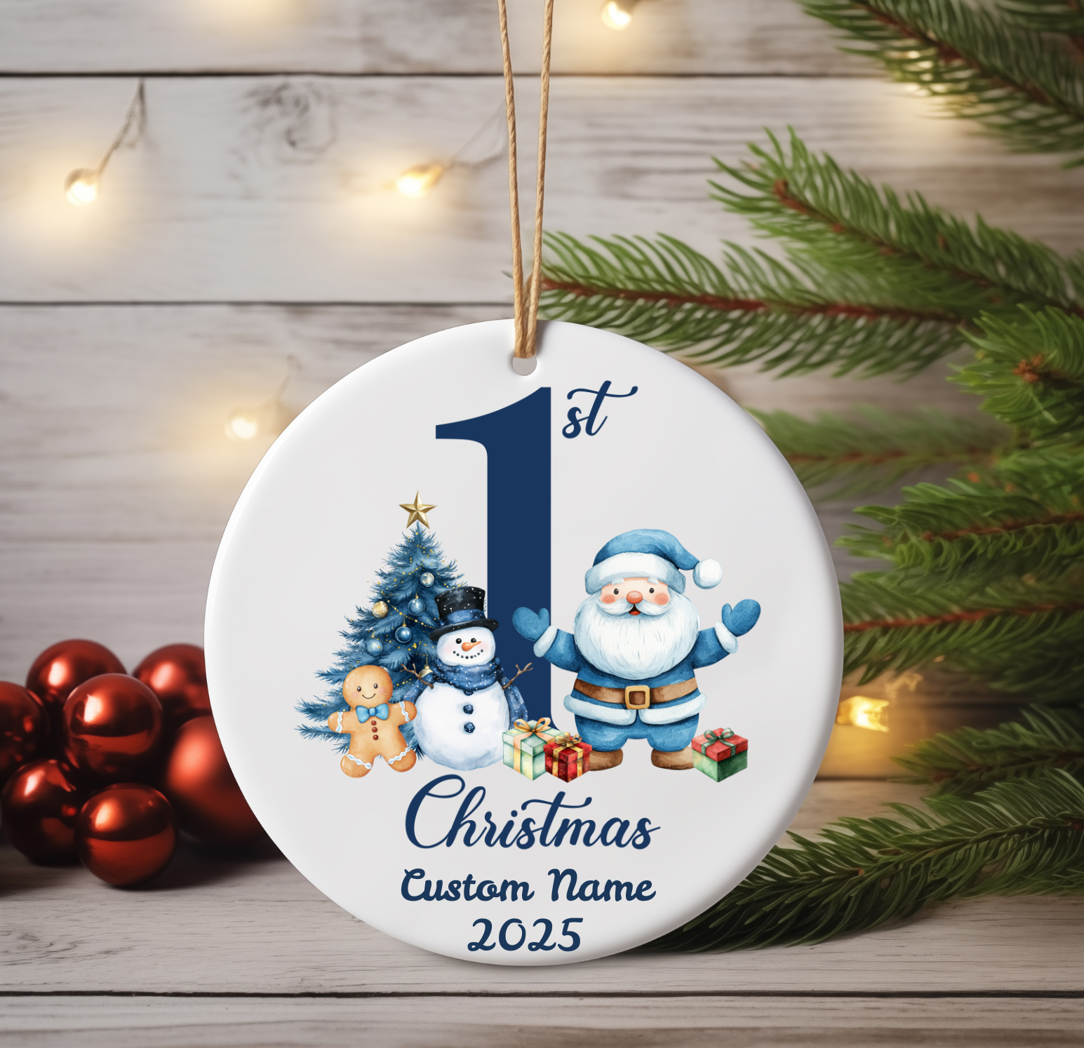 Baby’s 1st Christmas Ornament – Personalized Name Keepsake for New Parents