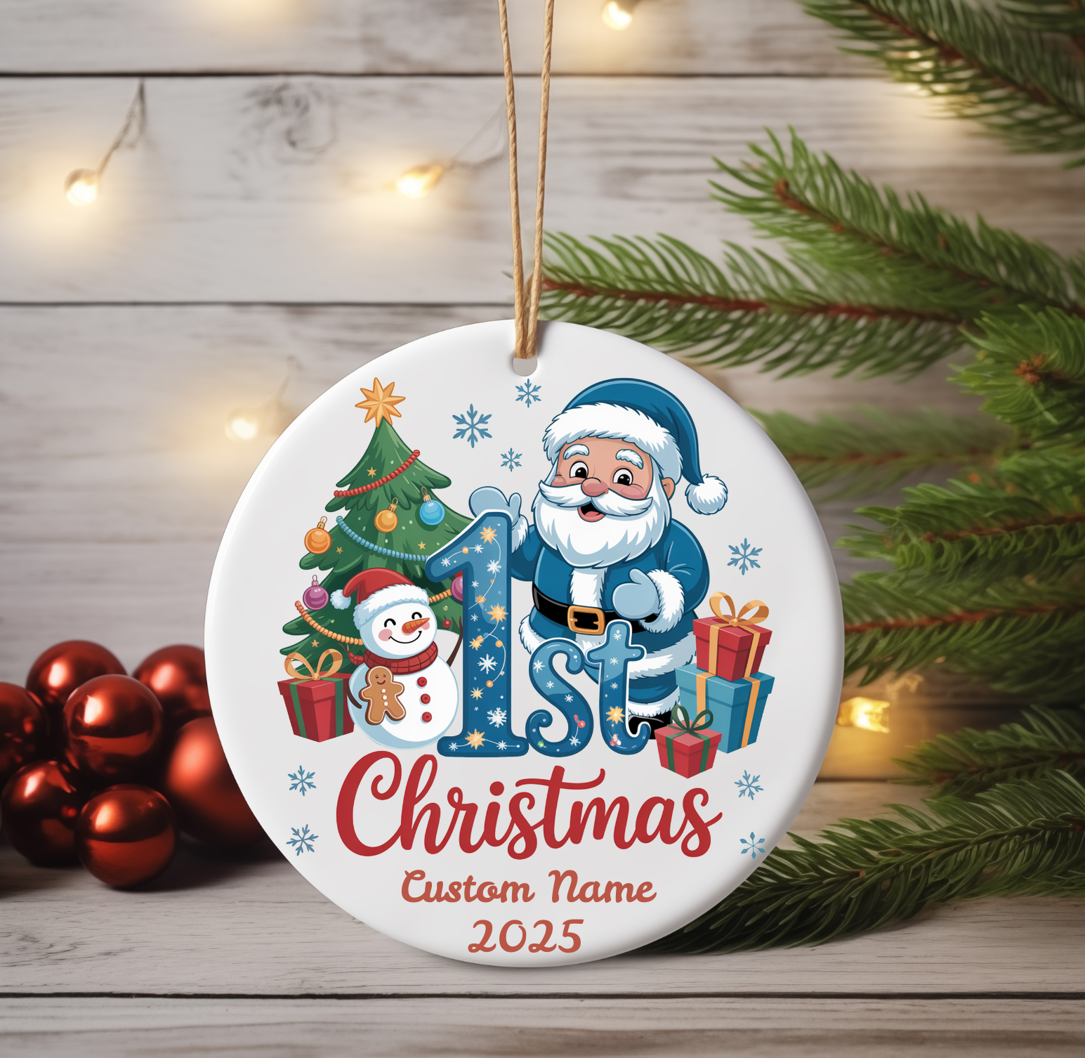 Baby’s 1st Christmas Ornament – Personalized Name Keepsake for New Parents