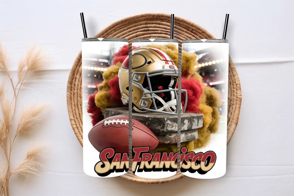 San Francisco 49ers 20 oz Football Tumbler