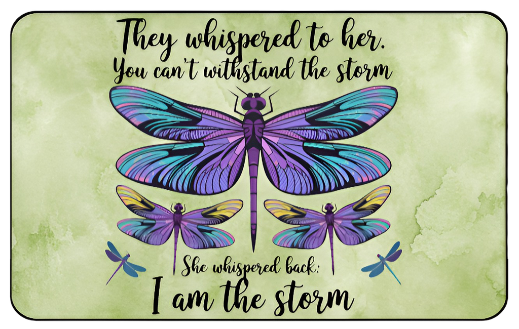Dragonfly Inspirational Mouse Pad – "I am the storm" quote