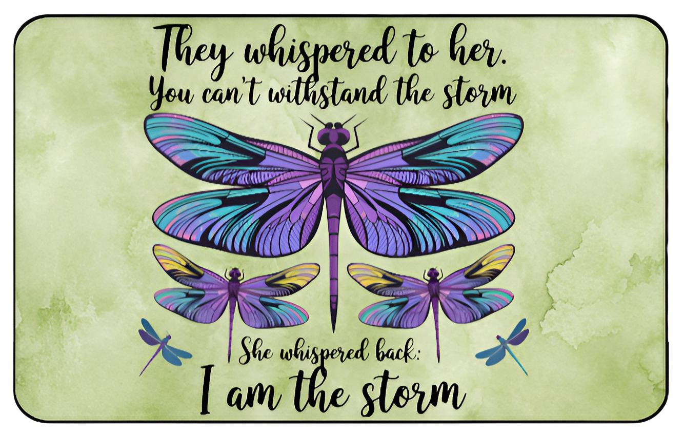 Dragonfly Inspirational Mouse Pad – "I am the storm" quote