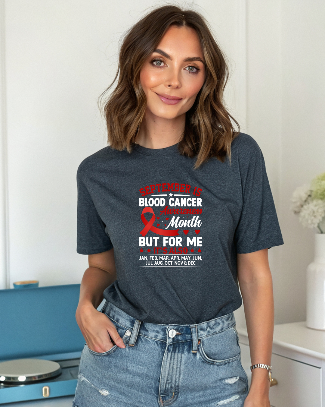Blood Cancer Awareness T-Shirt | Support the Cause | Donation to American Cancer Society