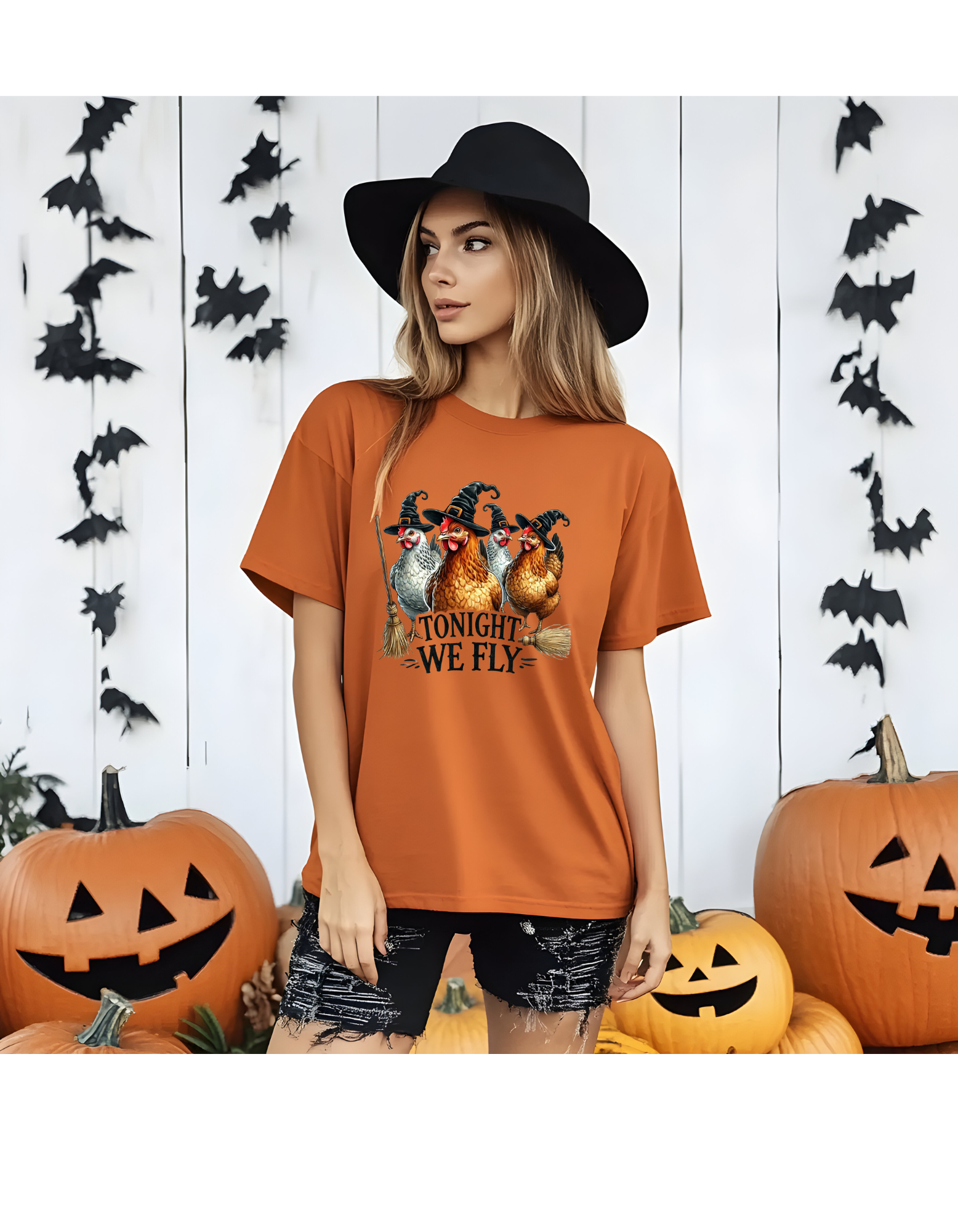 Tonight We Fly | Funny Halloween Chickens T-Shirt | Spooky Farmhouse Tee