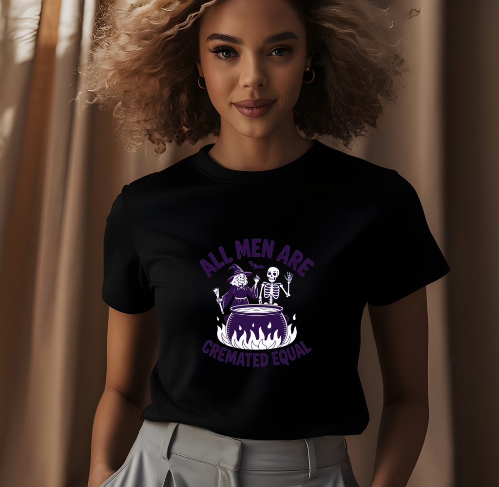 All Men Are Cremated Equally Halloween T-Shirt | Funny Spooky Tee