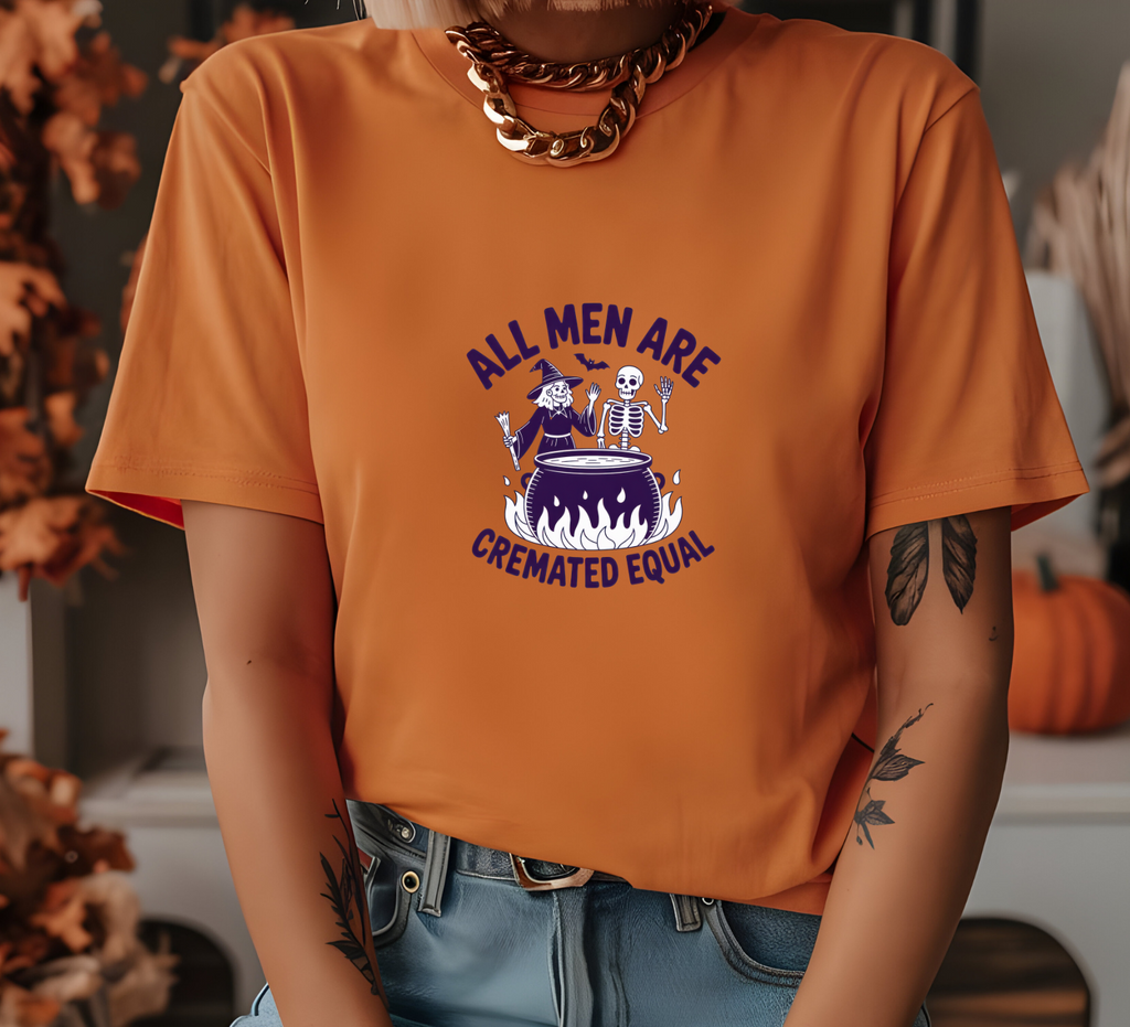 All Men Are Cremated Equally Halloween T-Shirt | Funny Spooky Tee