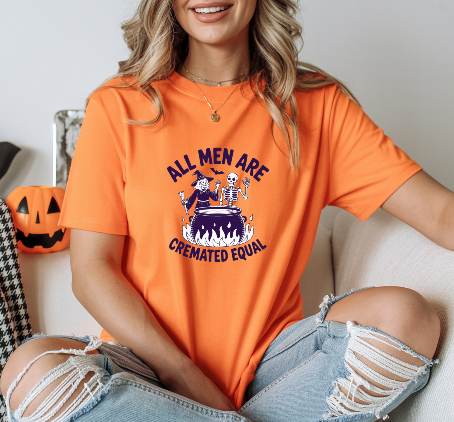 All Men Are Cremated Equally Halloween T-Shirt | Funny Spooky Tee