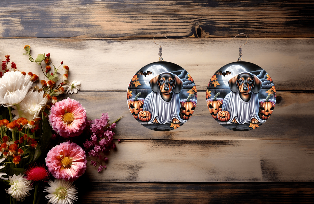 Dachshund Ghost Earrings – Spooky & Cute Halloween Jewelry for Dog Lovers
