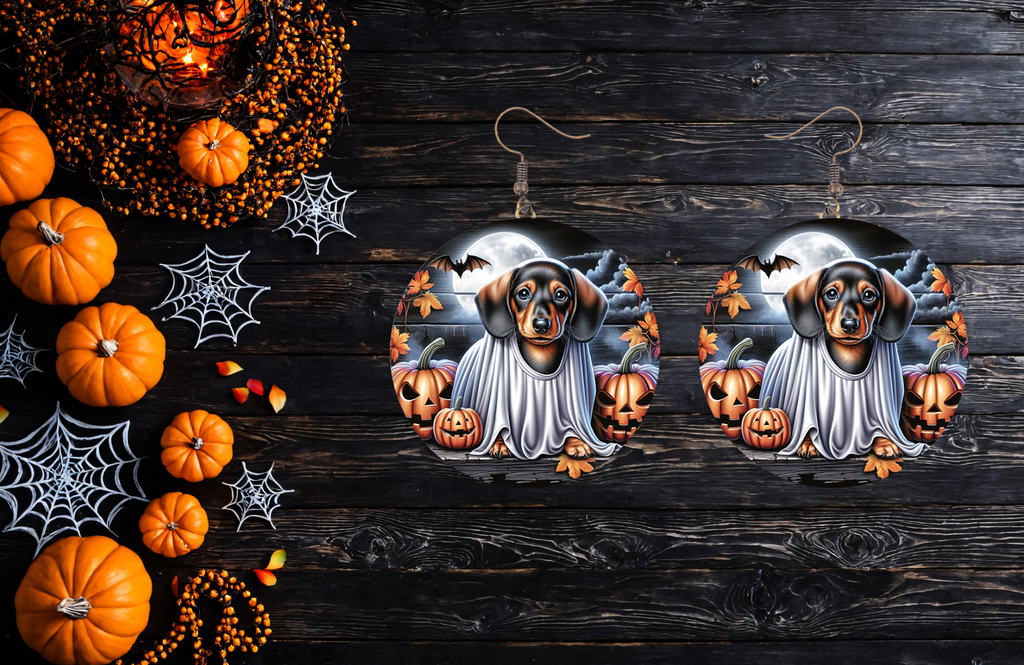 Dachshund Ghost Earrings – Spooky & Cute Halloween Jewelry for Dog Lovers