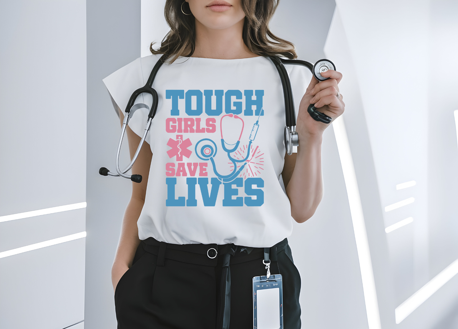 Tough Girls Save Lives EMT T-Shirt – Strong & Proud Medical Hero Tee