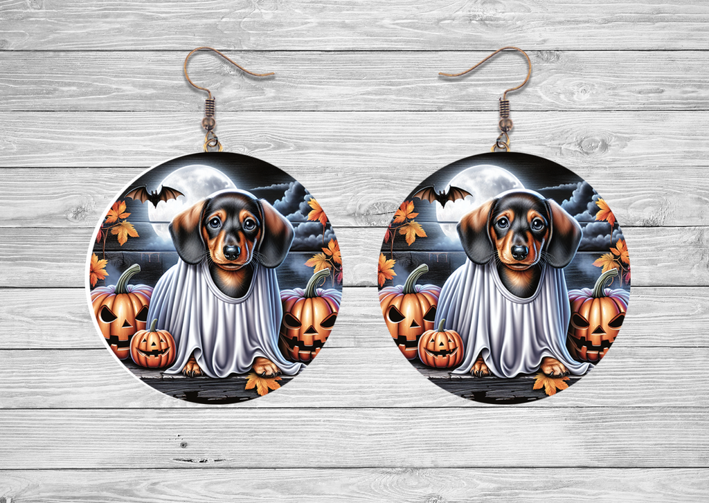 Dachshund Ghost Earrings – Spooky & Cute Halloween Jewelry for Dog Lovers
