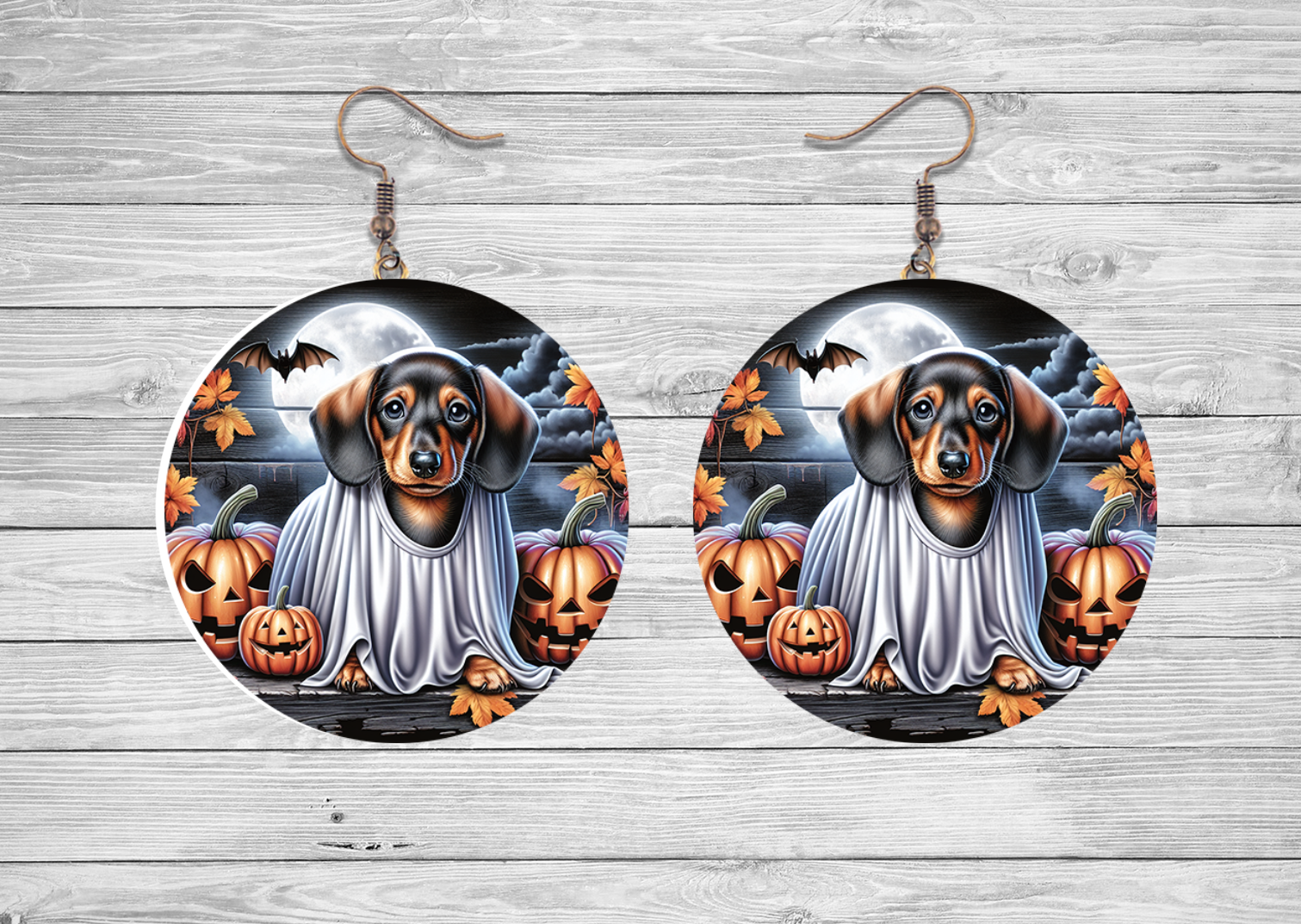 Dachshund Ghost Earrings – Spooky & Cute Halloween Jewelry for Dog Lovers