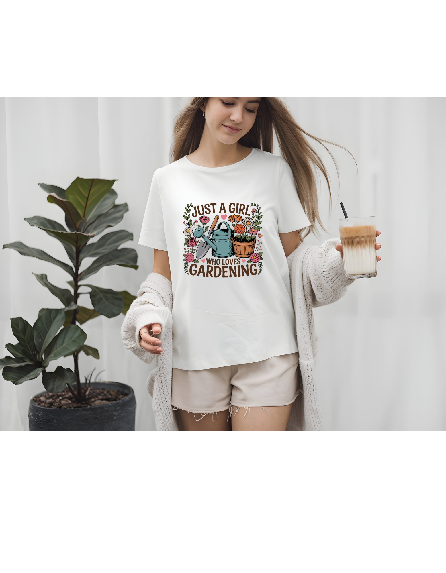 Just a Girl Who Loves Gardening T-Shirt | Cute Plant Lover Tee | Garden Life Shirt