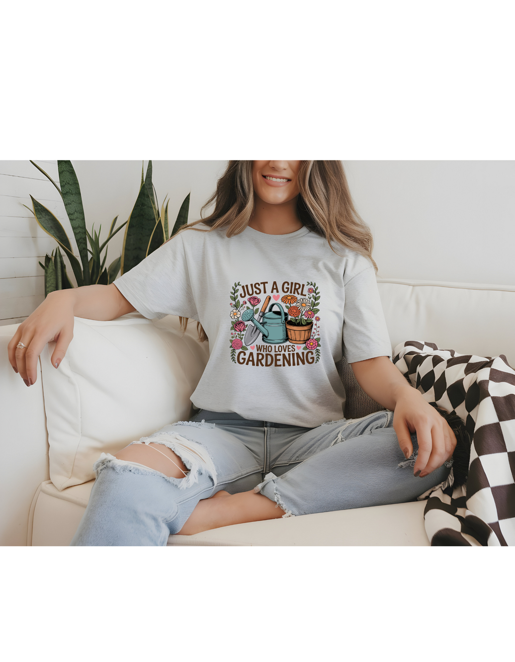 Just a Girl Who Loves Gardening T-Shirt | Cute Plant Lover Tee | Garden Life Shirt