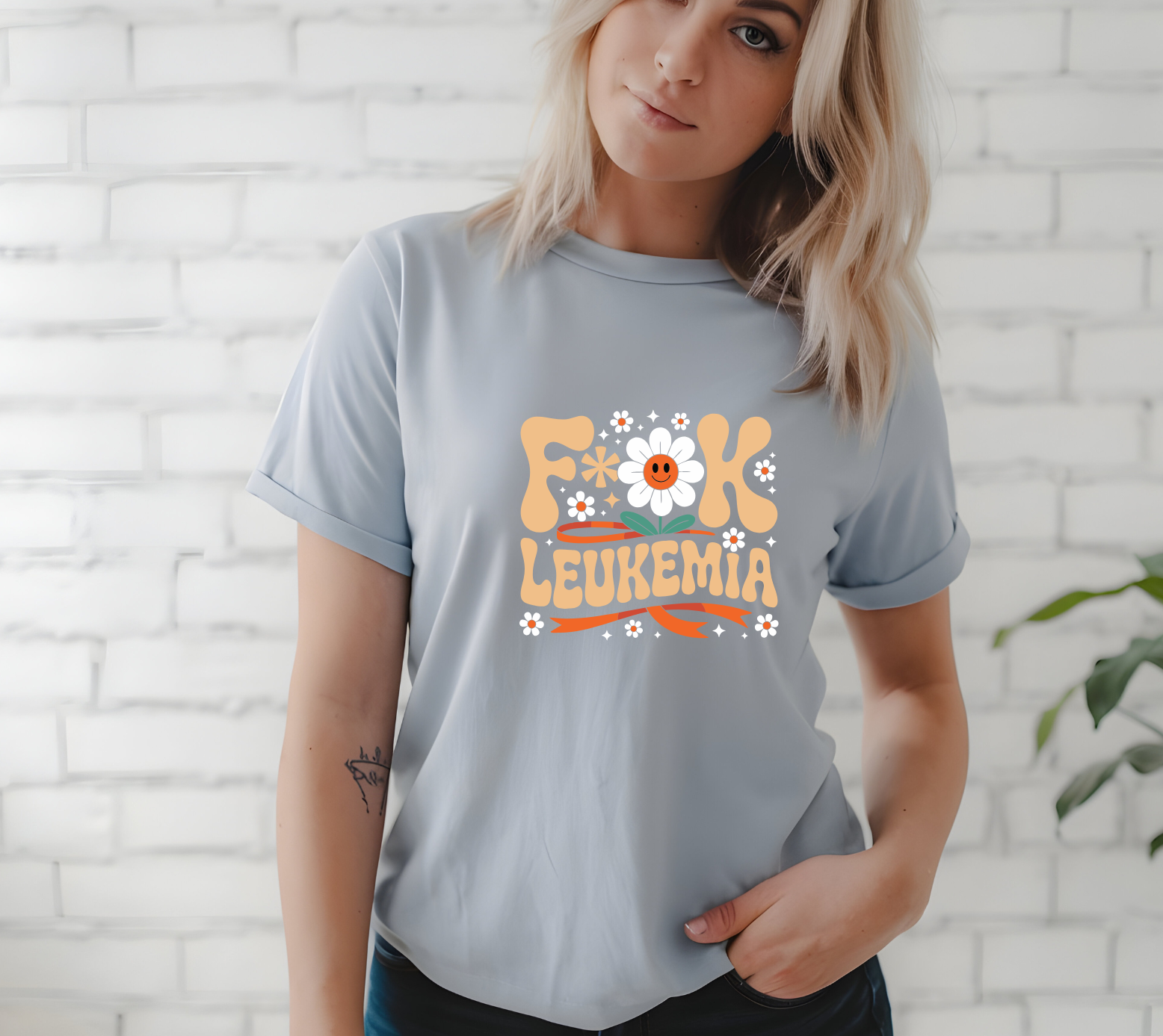 Leukemia Awareness T-Shirt | Support & Awareness Ribbon Tee | 1 Donated to the American Cancer Society
