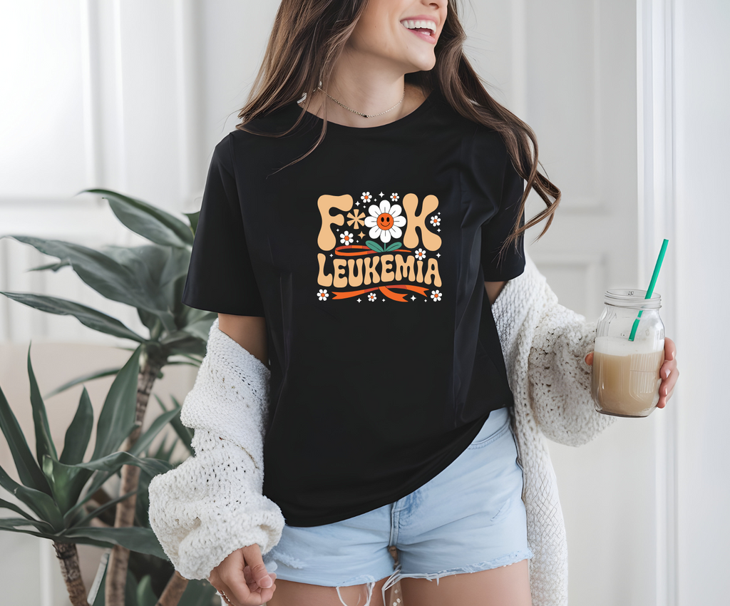 Leukemia Awareness T-Shirt | Support & Awareness Ribbon Tee | 1 Donated to the American Cancer Society