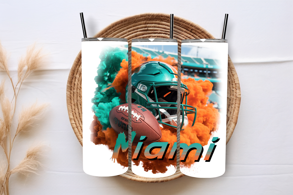 Miami Dolphins 20 oz Football Tumbler