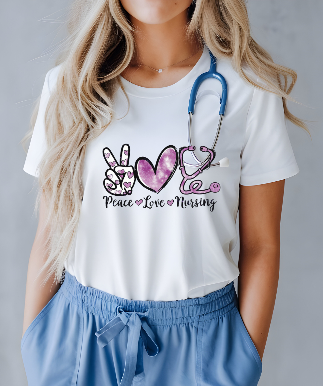 Peace Love Nursing T-Shirt | Cute Nurse Shirt | Healthcare Worker Gift | RN LPN CNA Appreciation Tee