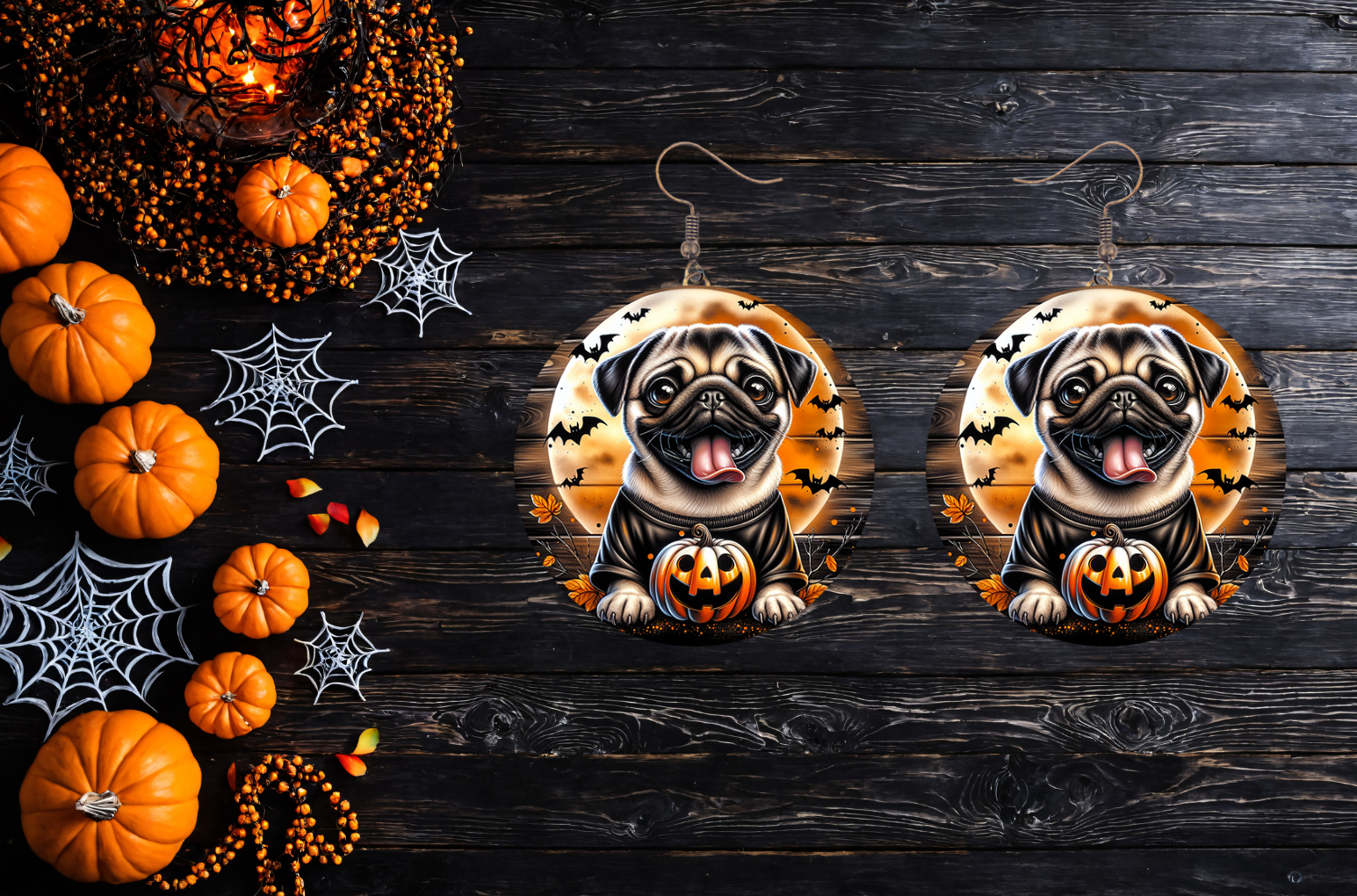 Pug Halloweent Earrings | Fun Halloween Earrings | Made to Order