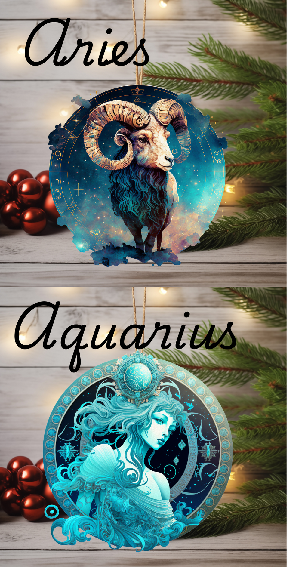 Personalized Zodiac Ornament – Custom Astrology Sign Gift