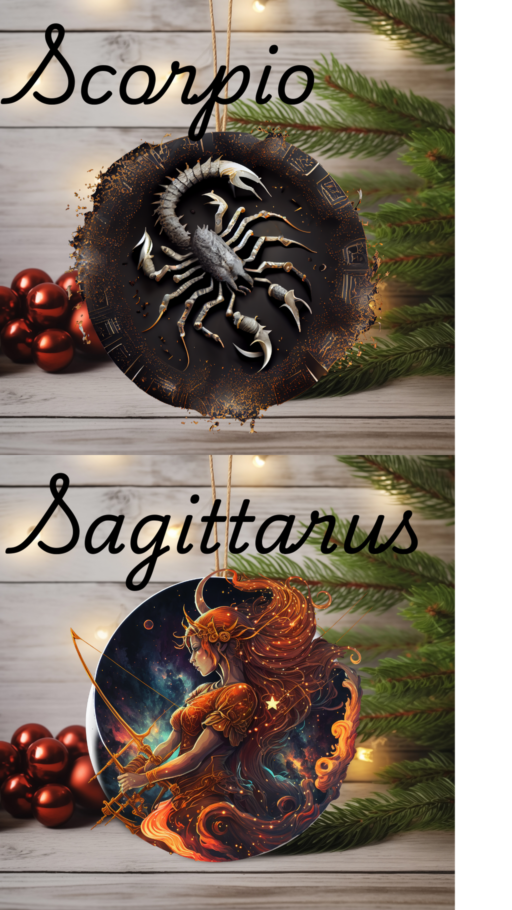 Personalized Zodiac Ornament – Custom Astrology Sign Gift
