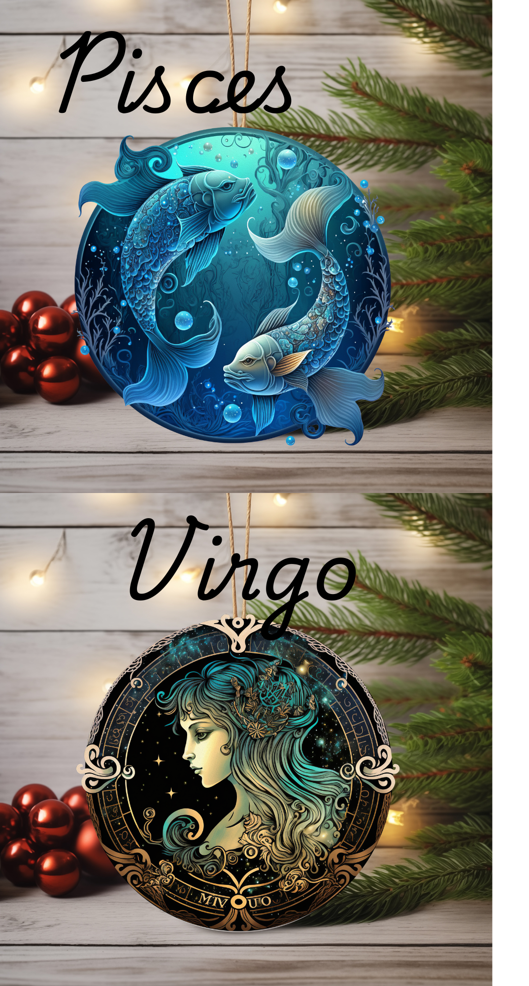 Personalized Zodiac Ornament – Custom Astrology Sign Gift
