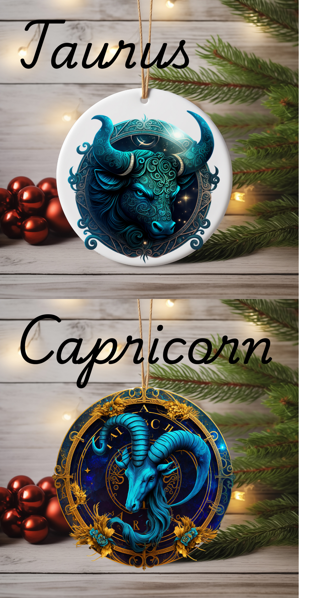 Personalized Zodiac Ornament – Custom Astrology Sign Gift