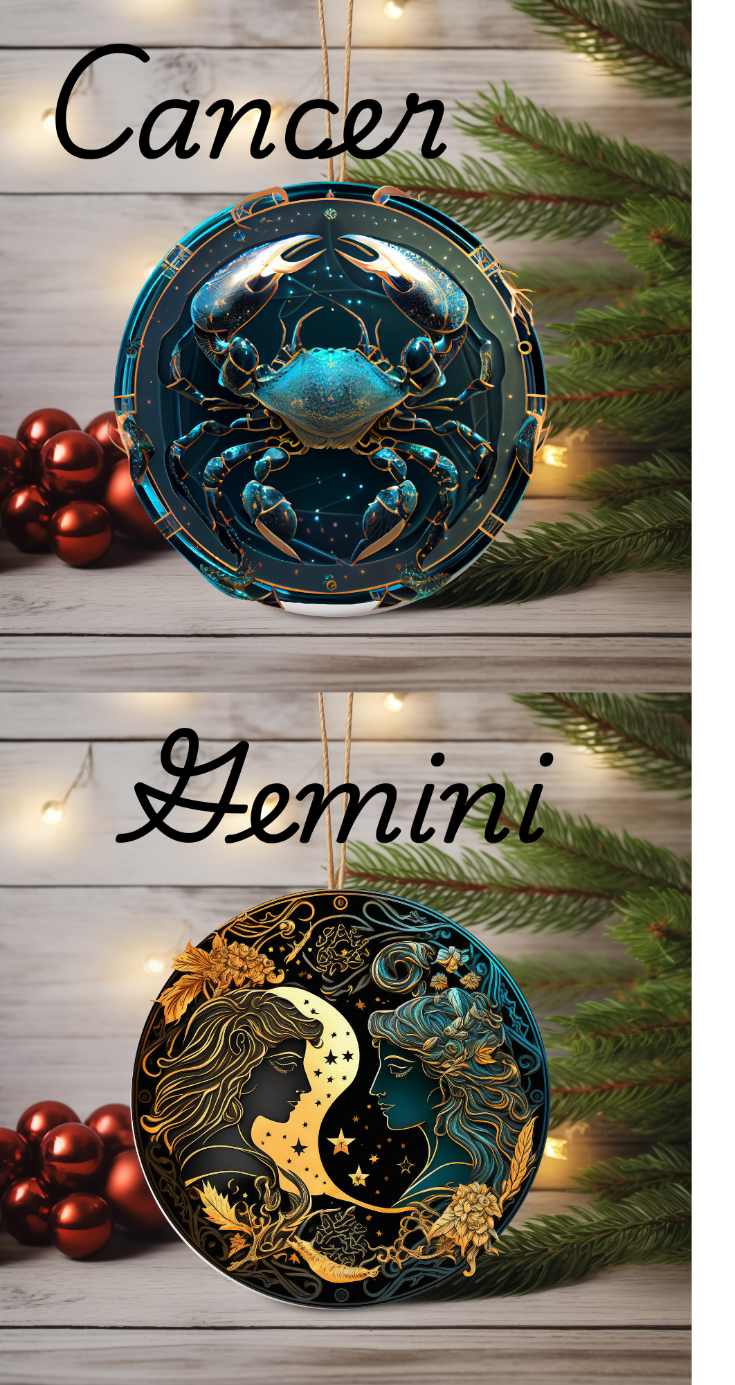 Personalized Zodiac Ornament – Custom Astrology Sign Gift