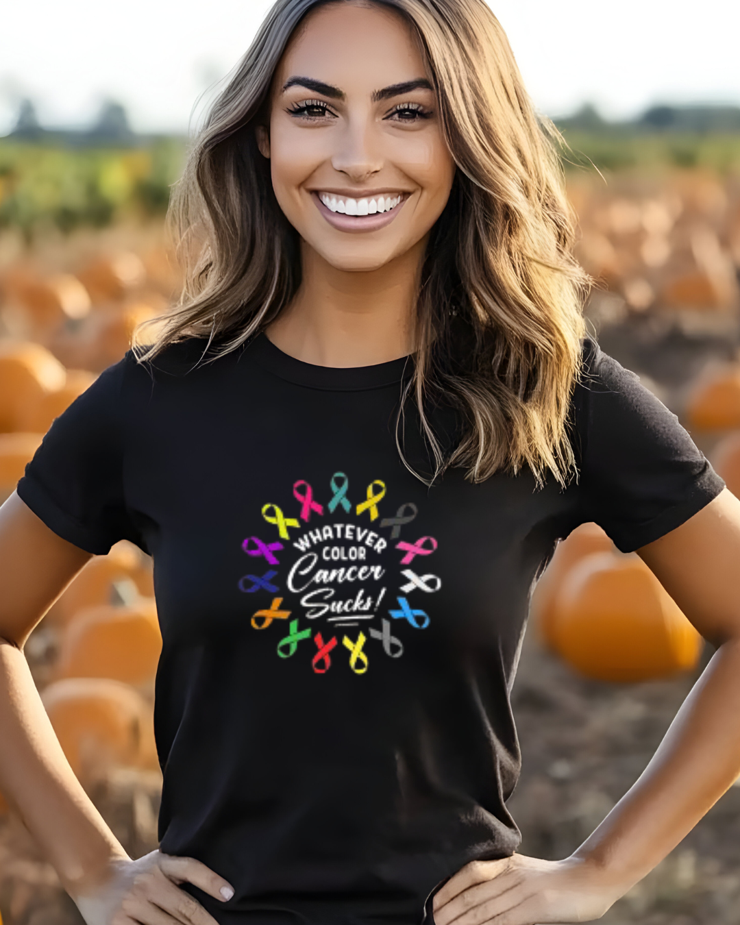Whatever the color, cancer sucks t-shirt