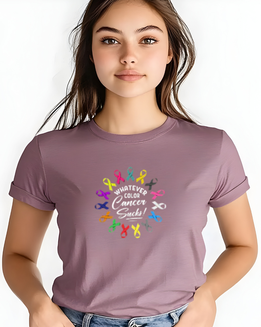 Whatever the color, cancer sucks t-shirt