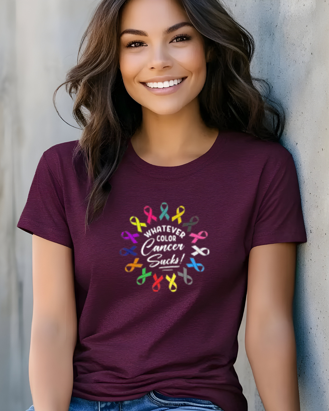 Whatever the color, cancer sucks t-shirt